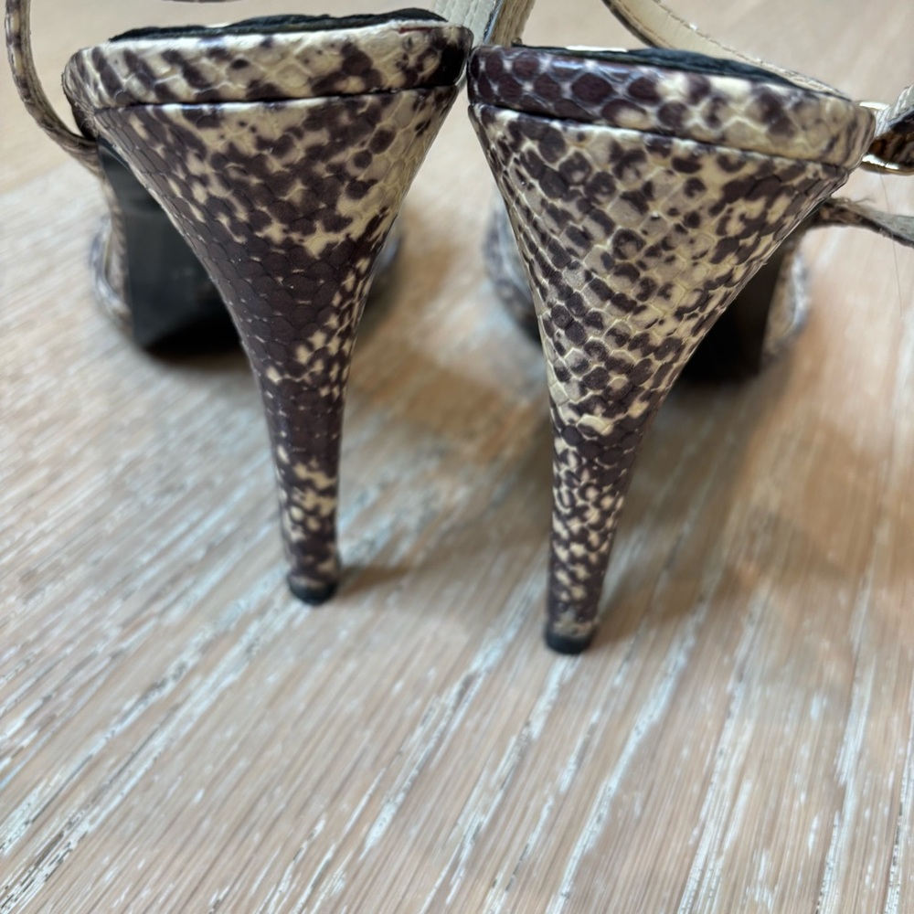 LAUREN RALPH LAUREN KADIE SANDAL Snakeskin Ankle Strap Heel Size 8 - Picture 8 of 8